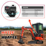 Mini Excavator with Pilot Controls & Cab | 13.5 hp B&S Engine | HUAYEE HY12F - Image 11