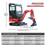 Mini Excavator with Pilot Controls & Cab | 13.5 hp B&S Engine | HUAYEE HY14F - Image 9