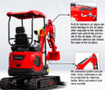 3800lbs TYRANT 17 Diesel Mini Excavator Kubota D902 Engine Side Swing w 12 attachments - Image 10