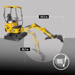 MechMaxx Mini Compact Excavator with Kubota D722 Engine, 65.7" Max Digging Depth, 2700 lb Operating Weight, Model MEC12 - Image 25