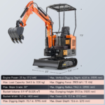 AX-16C | 23 HP B&S Engine Mini Excavator with Swing Boom - Image 7