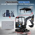 TYPHON TERROR X2 Max Canopy Mini Excavator Powerful 2.5 Ton Compact Machine with Yanmar Engine Advanced Hydraulic System - Image 27