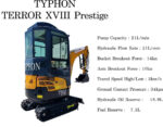 TYPHON TERROR XVIII Prestige 2 Ton Mini Excavator KUBOTA D902 Diesel Engine USA - Image 2