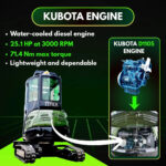 TYPHON TERROR XXV Diesel Mini Excavator 2.7 Ton, 25.1 hp Kubota D1105 RetractableTracks, AC Cabin - Image 34