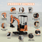 Typhon Tyrant X 1 Ton Mini Excavator with 13.5HP Briggs & Stratton Engine, Hydraulic Oil Cooler & Thumb Clip - Image 23