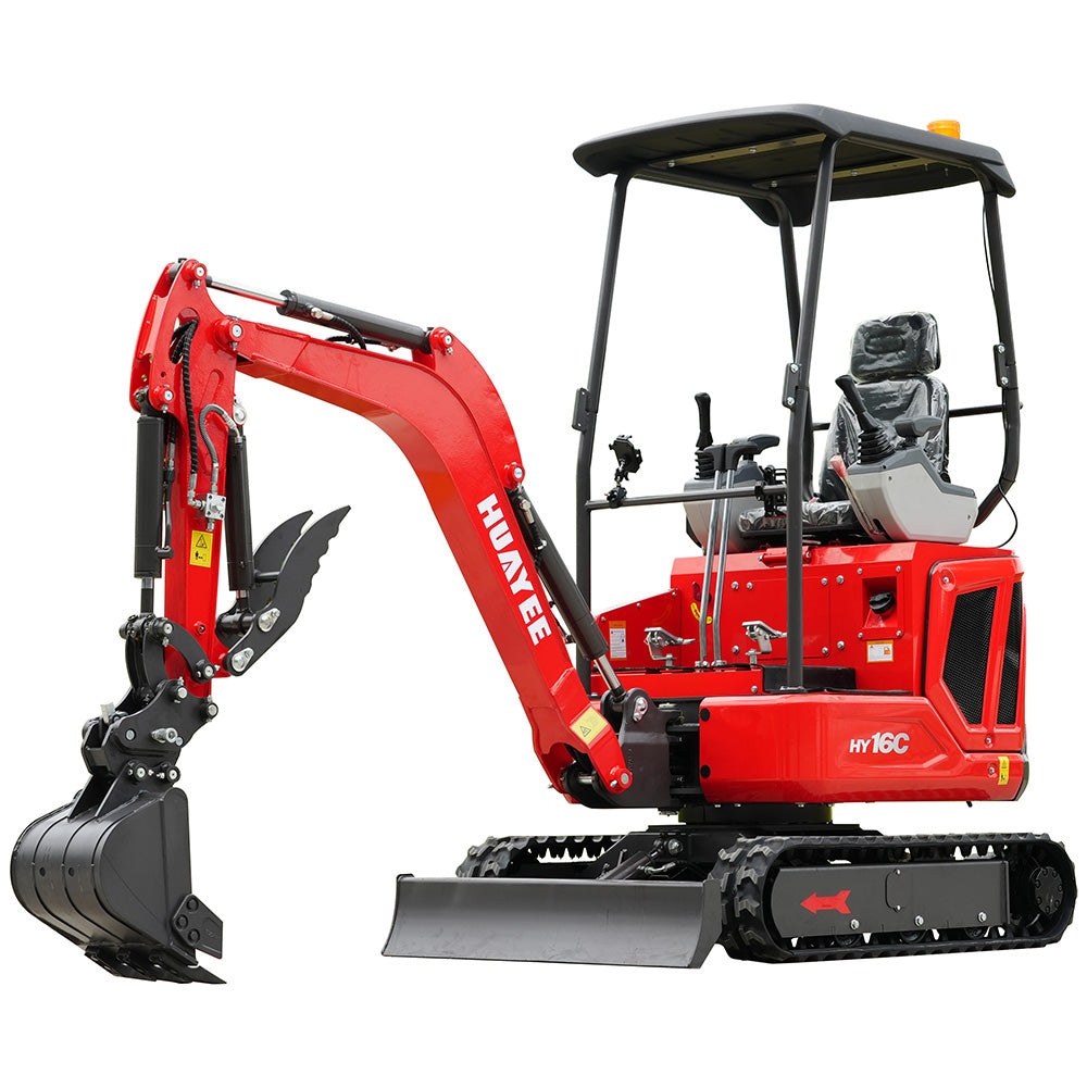 hy16c-mini-excavator-1-1 Mini Excavator with 14HP Kubota Engine & Hydraulic Thumb | HUAYEE HY16C - Image 1