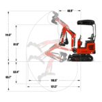 MechMaxx Mini Compact Excavator with HONDA GX390 Engine, 65.7" Max Digging Depth, 2280 lb Operating Weight, Model MEC10 - Image 3