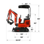 MechMaxx Mini Compact Excavator with HONDA GX390 Engine, 65.7" Max Digging Depth, 2280 lb Operating Weight, Model MEC10 - Image 4