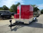 Enclosed Trailer 7' X 20' Red Hybrid Trailer Landscaping Equipment etc.. - Image 3