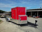 Enclosed Trailer 7' X 20' Red Hybrid Trailer Landscaping Equipment etc..