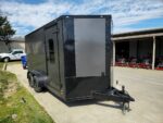 7x14 Charcoal V-Nose Enclosed Trailer (2) 3,500lb Axles Windows Elect & Blkout Pkg - Image 2