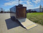 7x14 Charcoal V-Nose Enclosed Trailer (2) 3,500lb Axles Windows Elect & Blkout Pkg - Image 11