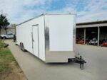 8.5x26 V-Nose White Enclosed Trailer (2) 7K Axles 50 AMP Electrical Package & Cabinets - Image 25