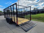 7x18 Dovetail Debris Utility Trailer w/ Side Gate 6 Foot Mesh sides (2) 3,500lb Axles 7K GVWR - Image 11