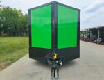 8.5x24 V Nose Neon Green Enclosed Trailer (2) 5200 LB Axles With Brakes 7 Ft Interior Height With Black Out Package - Image 3