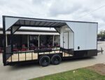 8.5x24 White Hybrid Trailer w/ Roof Covered Rear Deck 9' Interior (2) 7,000lb Axles - Image 6