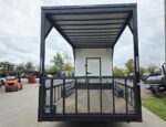 8.5x24 White Hybrid Trailer w/ Roof Covered Rear Deck 9' Interior (2) 7,000lb Axles - Image 8