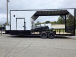 8.5x24 White Hybrid Trailer w/ Roof Covered Rear Deck 9' Interior (2) 7,000lb Axles - Image 5