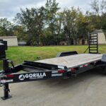 7x16 I-Beam Equipment Skid Steer Trailer (2) 5200lb Axles with Stand-Up Ramps 10K GVWR