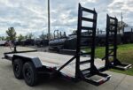 7x16 I-Beam Equipment Skid Steer Trailer (2) 5200lb Axles with Stand-Up Ramps 10K GVWR - Image 4