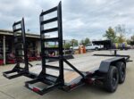 7x16 I-Beam Equipment Skid Steer Trailer (2) 5200lb Axles with Stand-Up Ramps 10K GVWR - Image 6