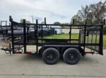 7x12 Straight Deck Utility Trailer 4ft Ladder Racks with 1.5 FT Mesh (2) 3500lb Axle - Image 4