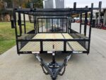 7x12 Straight Deck Utility Trailer 4ft Ladder Racks with 1.5 FT Mesh (2) 3500lb Axle - Image 2