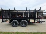 7x12 Straight Deck Utility Trailer 4ft Ladder Racks with 1.5 FT Mesh (2) 3500lb Axle - Image 5