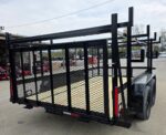 7x12 Straight Deck Utility Trailer 4ft Ladder Racks with 1.5 FT Mesh (2) 3500lb Axle - Image 8