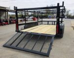 7x12 Straight Deck Utility Trailer 4ft Ladder Racks with 1.5 FT Mesh (2) 3500lb Axle - Image 11