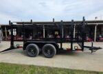 7x12 Straight Deck Utility Trailer 4ft Ladder Racks with 1.5 FT Mesh (2) 3500lb Axle - Image 9