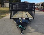 6.4x16 Utility Trailer Straight Deck 4ft Mesh Sides with Basket (2) 3,500lb Axles - Image 3