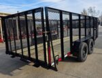 6.4x16 Utility Trailer Straight Deck 4ft Mesh Sides with Basket (2) 3,500lb Axles - Image 6