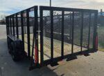 6.4x16 Utility Trailer Straight Deck 4ft Mesh Sides with Basket (2) 3,500lb Axles - Image 8