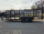 6.4x16 Utility Trailer Straight Deck 4ft Mesh Sides with Basket (2) 3,500lb Axles - Image 4