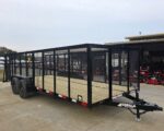 7x20 Dovetail Utility Trailer 4ft Mesh Sides (2) 3,500lb Axles