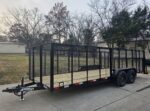 7x20 Dovetail Utility Trailer 4ft Mesh Sides (2) 3,500lb Axles - Image 2