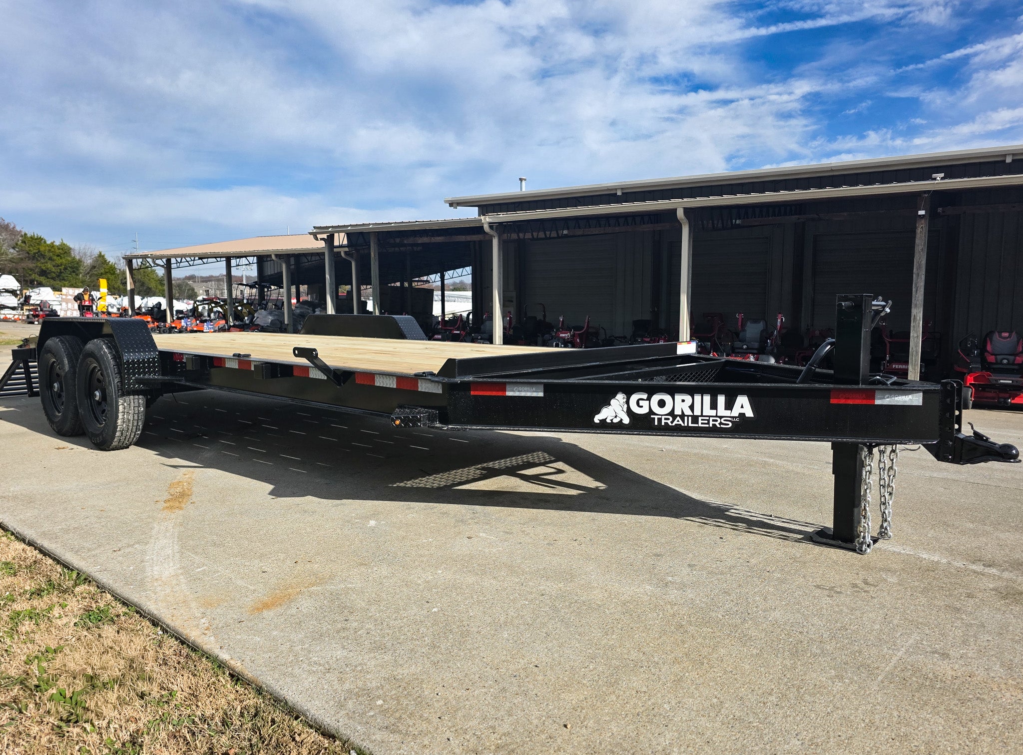 20251124_094241.jpg 7x20 Equipment Trailer 8" I-Beam (2) 7K Axles Standup Ramps 14K GVWR - Image 1