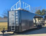 8.5'X24' Charcoal Enclosed Trailer Hybrid Roof Platform and Equipment Hauler (2) 8000lb Axle