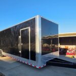 8.5x34 Black Flat Nose Enclosed Trailer (3) 5200lb Axles