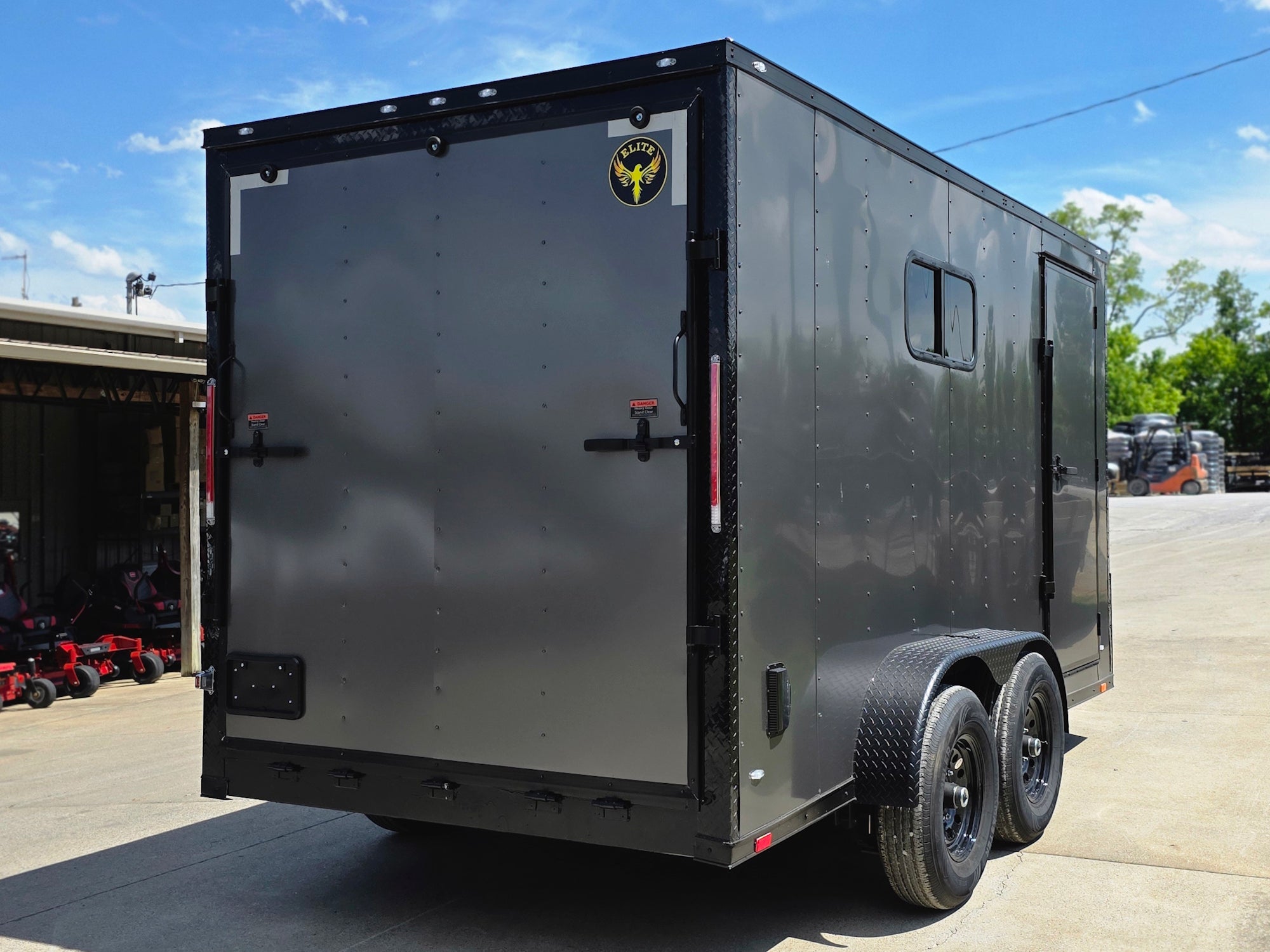 7x14 Black V-Nose Enclosed Trailer Blkout Pkg (2) 7,000lb Axles Elec Pkg - Image 5