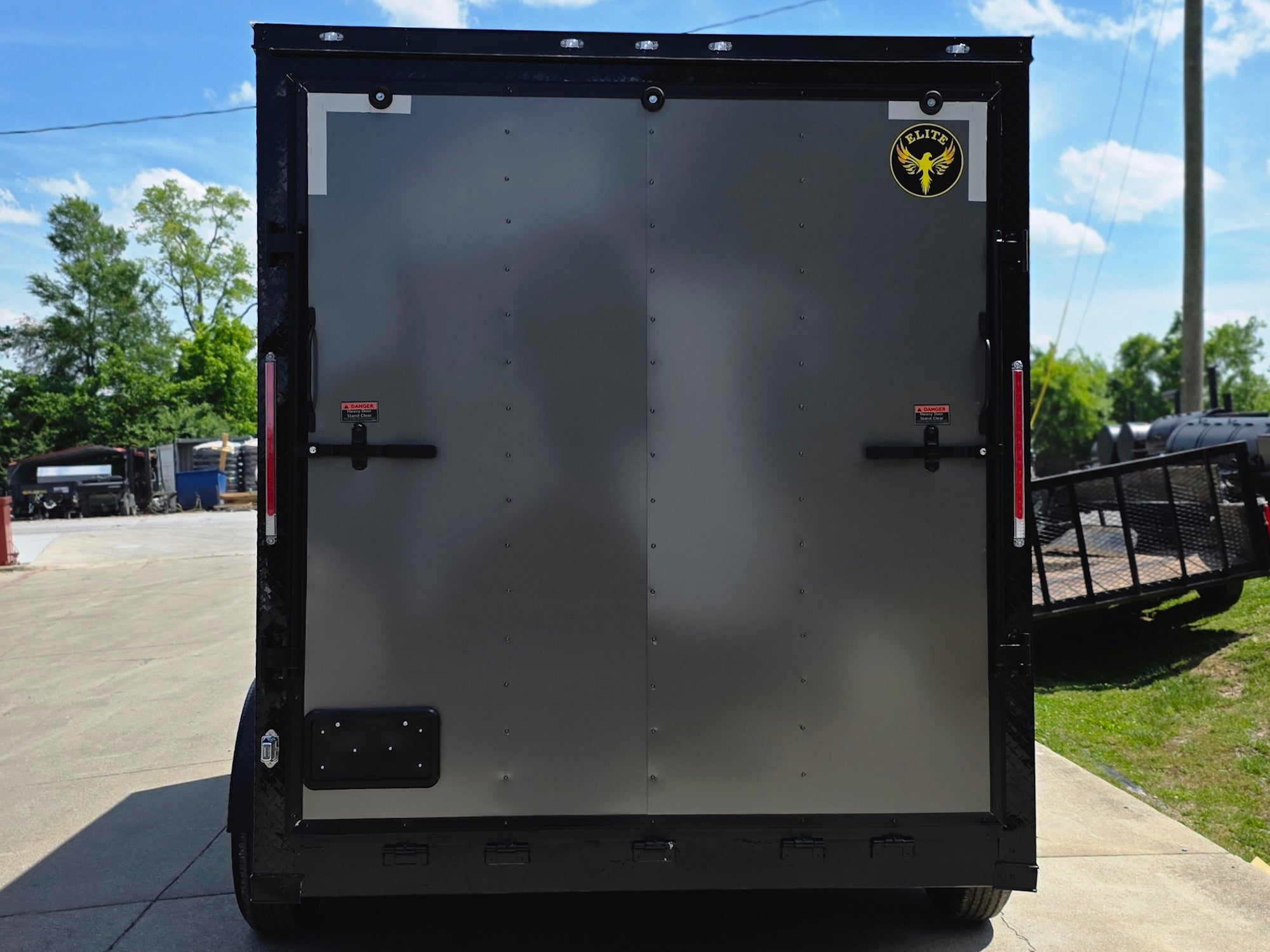 7x14 Black V-Nose Enclosed Trailer Blkout Pkg (2) 7,000lb Axles Elec Pkg - Image 4