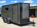 7x14 Black V-Nose Enclosed Trailer Blkout Pkg (2) 7,000lb Axles Elec Pkg - Image 7