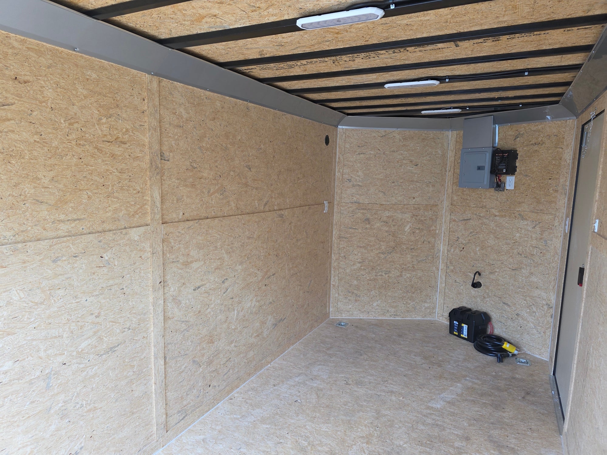 7x14 Black V-Nose Enclosed Trailer Blkout Pkg (2) 7,000lb Axles Elec Pkg - Image 20