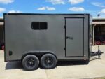 7x14 Black V-Nose Enclosed Trailer Blkout Pkg (2) 7,000lb Axles Elec Pkg - Image 6