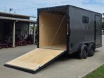 7x14 Black V-Nose Enclosed Trailer Blkout Pkg (2) 7,000lb Axles Elec Pkg - Image 13