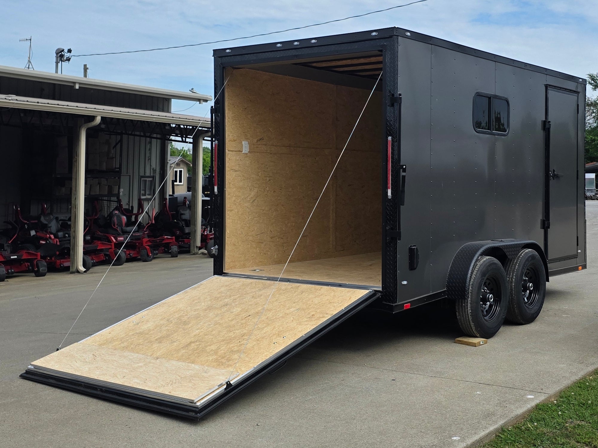 7x14 Black V-Nose Enclosed Trailer Blkout Pkg (2) 7,000lb Axles Elec Pkg - Image 13