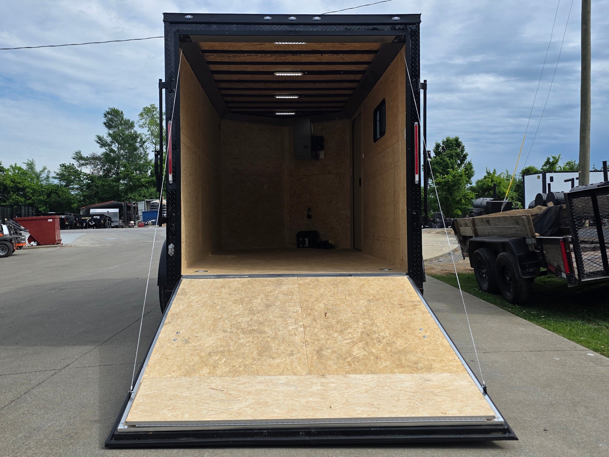 7x14 Black V-Nose Enclosed Trailer Blkout Pkg (2) 7,000lb Axles Elec Pkg - Image 12