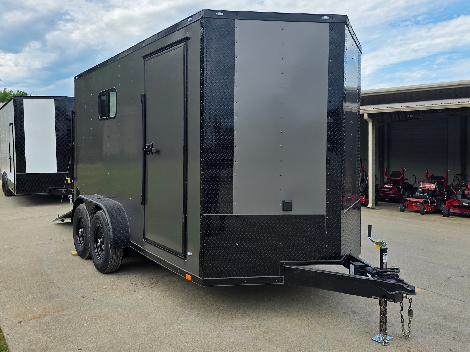 7x14 Black V-Nose Enclosed Trailer Blkout Pkg (2) 7,000lb Axles Elec Pkg - Image 15
