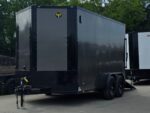 7x14 Black V-Nose Enclosed Trailer Blkout Pkg (2) 7,000lb Axles Elec Pkg - Image 9